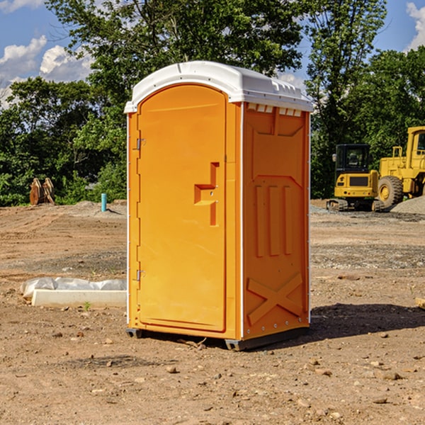 how often are the portable restrooms cleaned and serviced during a rental period in Ludlow